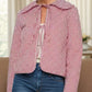 Tied Striped Long Sleeve Jacket - DAVERRI FASHIONS