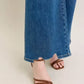 Judy Blue Full Size High Waist Tummy Control Chew Hem Destroy Wide Jeans Plus Size - DAVERRI FASHIONS