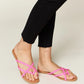 WILD DIVA Crisscross PU Leather Open Toe Sandals HOT PINK Sandals