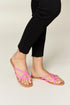 WILD DIVA Crisscross PU Leather Open Toe Sandals HOT PINK Sandals