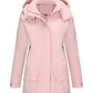 Daverri Fashions pink water-resistant hooded parka with patch pockets