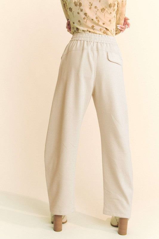 Davi & Dani Drawstring Wide Leg Sweatpants Bottoms