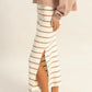 HYFVE Side Slit Striped Bodycon Sweater Skirt - DAVERRI FASHIONS