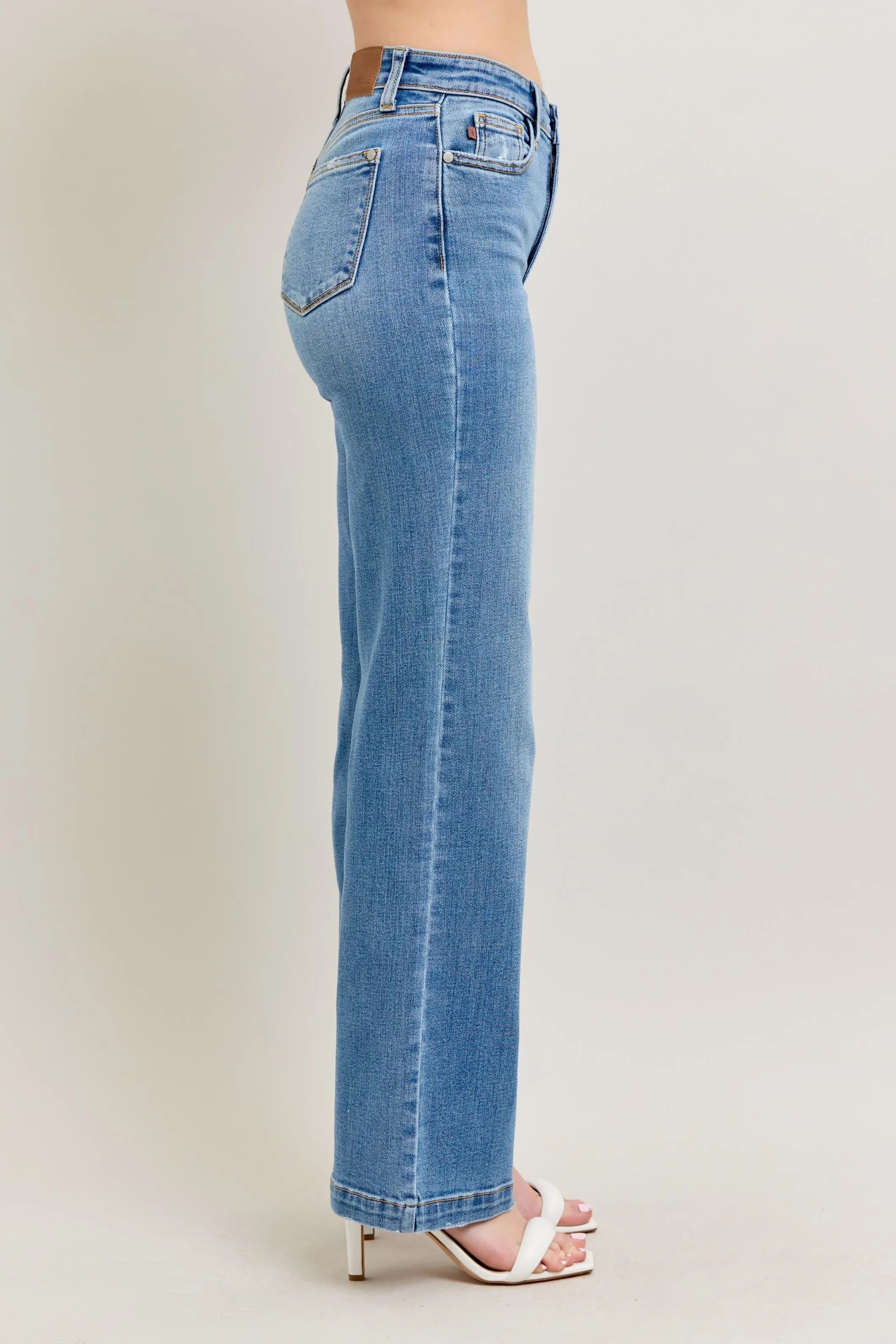 Judy Blue Full Size High Waist Straight Jeans Plus Size | Jeans Daverri Fashions