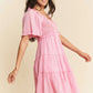 Davi & Dani Jacquard Checker Smocking Tiered Dress Mini Dresses