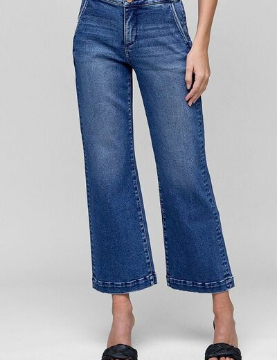 RISEN Tummy Control High Rise Crop Jeans