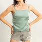 HYFVE Satin Back Tie Detail Cami SAGE GREEN
