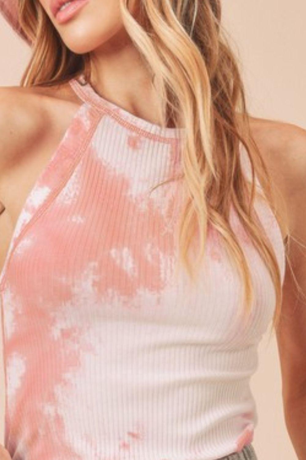 Aemi + Co Ribbed Tie-Dye Round Neck Tank | Daverri Fashions
