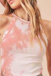 Aemi + Co Ribbed Tie-Dye Round Neck Tank | Daverri Fashions