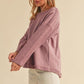 Aemi + Co Frayed Edge Round Neck Sweatshirt Sweatshirts