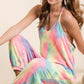 BiBi Tie Dye French Terry Mid-Length Casual Jumpsuit Jumpsuits