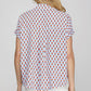 She + Sky Full Size Printed Johnny Collar Short Sleeve Blouse Plus Size Blouses
