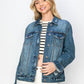RISEN Full Size Distressed Button Up Jacket - DAVERRI FASHIONS