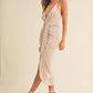 Mable Draped Detail Cami Midi Dress - DAVERRI FASHIONS