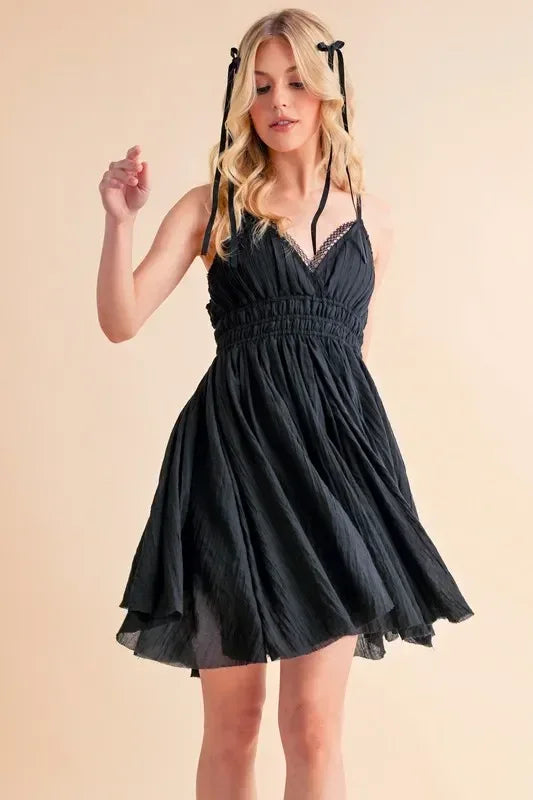 Aemi+Co Lace Detail Mini Cami Dress - DAVERRI FASHIONS