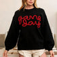 BiBi Game Day Metallic Letter Sweater - DAVERRI FASHIONS