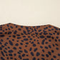 Leopard Print Ruffled Puff Sleeve Blouse - DAVERRI FASHIONS