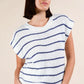 VERY J Striped Knit Sweater Vest Top