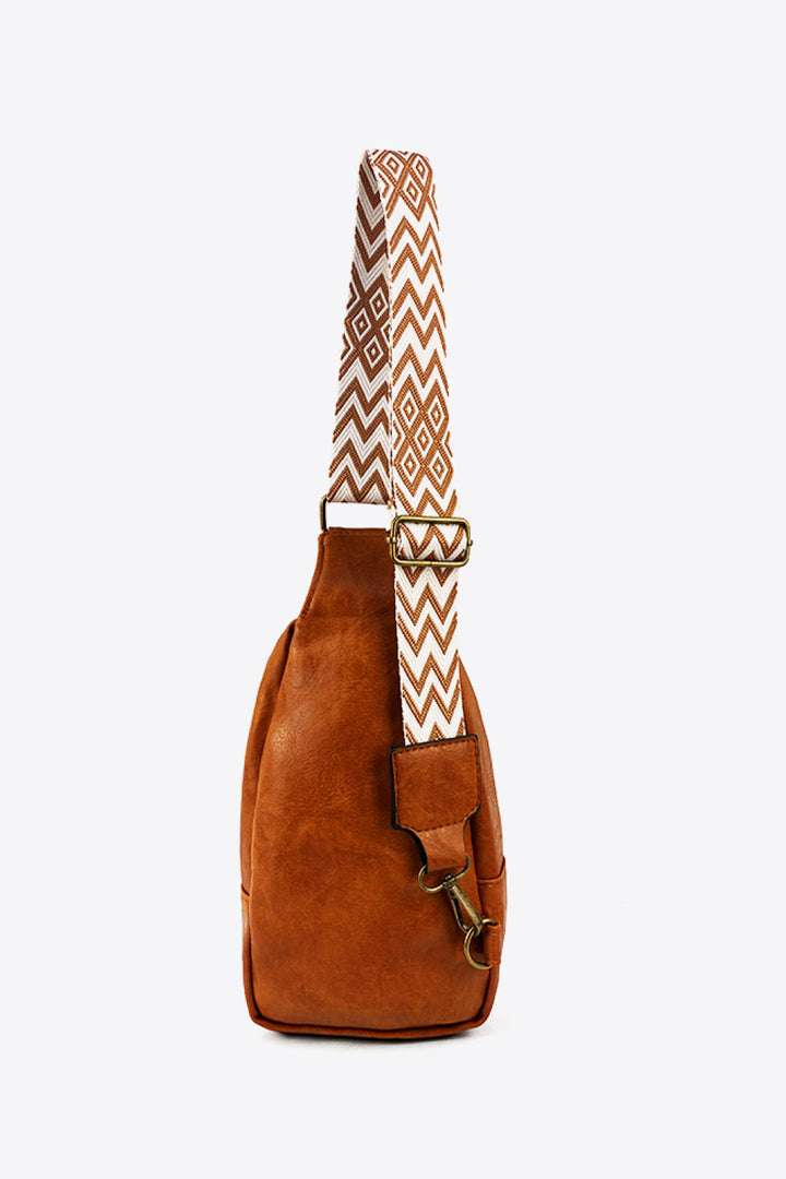 Abstract Pattern Adjustable Strap Vegan Leather Sling Bag | Cross Body Bags Daverri Fashions