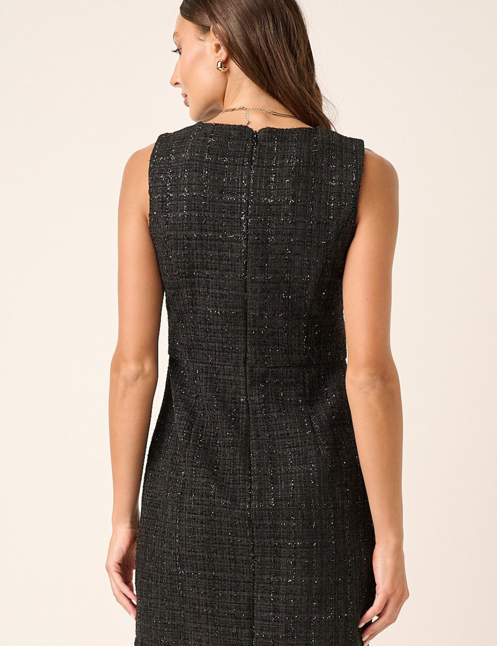 Mittoshop Tweed Sleeveless Mini Dress