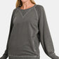 Zenana Round Neck Long Sleeve Sweatshirt - DAVERRI FASHIONS