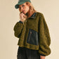 Aemi + Co Collared Neck Zip Up Sherpa Jacket Jackets