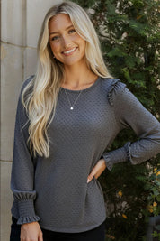 Smoky Sweetheart Ruffled Blouse | Daverri Fashions