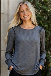 Smoky Sweetheart Ruffled Blouse | Daverri Fashions