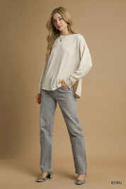 Umgee Textured Knit Long Sleeve Top | Tops Daverri Fashions