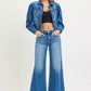 RISEN Full Size Mid Rise Wide Leg Jeans with Flared Look Plus Size - DAVERRI FASHIONS