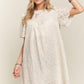 ADORA Ruffled Eyelet Round Neck Dress