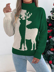 Christmas Reindeer Turtleneck Sweater | Sweaters Daverri Fashions