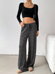 Striped Wide Leg Drawstring Pants | Loungewear Pants Daverri Fashions