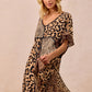BiBi Leopard Prints Mix and Match Short Sleeves Dress Mini Dresses