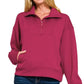 Zenana Scuba Half Zip Sweatshirt with Pockets - DAVERRI FASHIONS