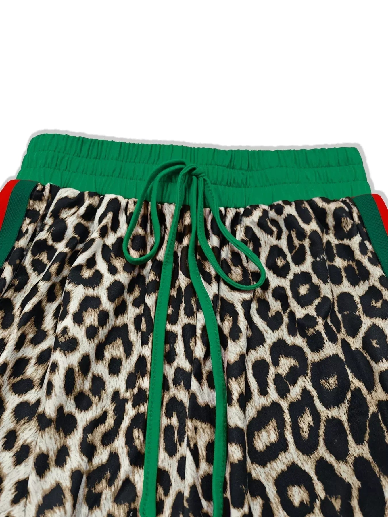 Leopard Round Neck Top and Pants Two-Piece Set - DAVERRI FASHIONS