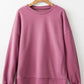 Round Neck Long Sleeve Sweatshirt - DAVERRI FASHIONS