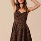 SO ME Mineral Washed Leopard Flare Cami Dress MOCHA LEOPARD Mini Dresses
