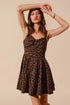 SO ME Mineral Washed Leopard Flare Cami Dress MOCHA LEOPARD Mini Dresses