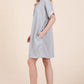 BOMBOM Casual Contrast Trim Henley Dress