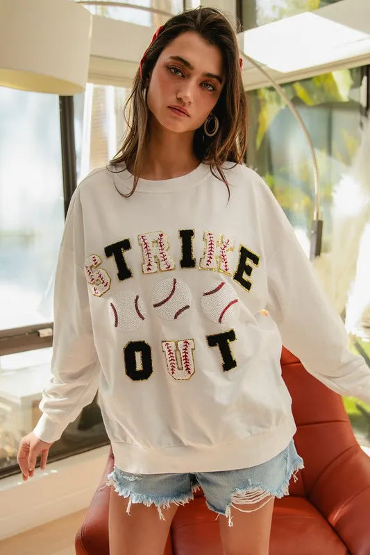 BiBi Baseballs Strikeout Patches French Terry Sweatshirt Sweatshirts