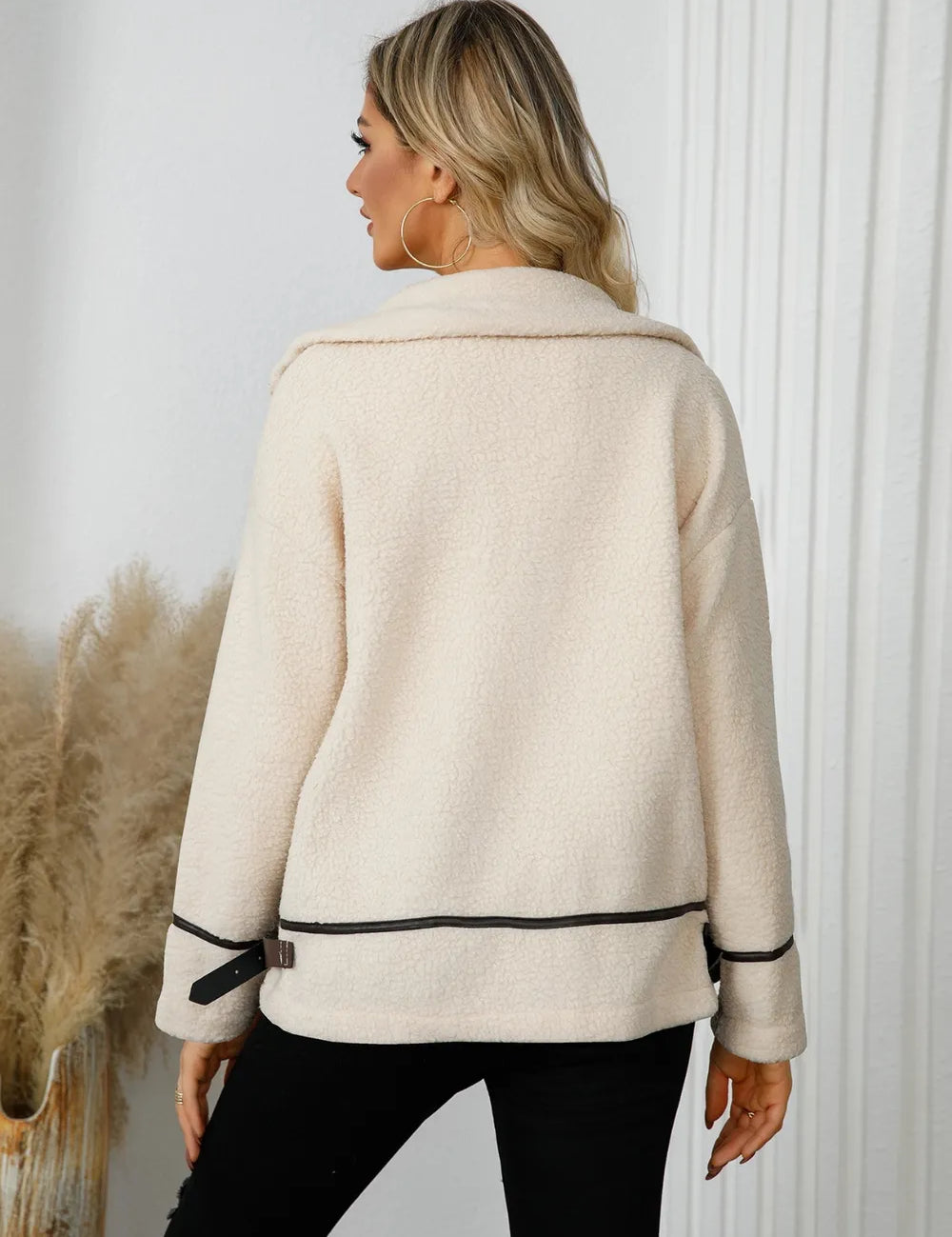 Pocketed Button Down Collared Neck Jacket | Jackets Daverri Fashions