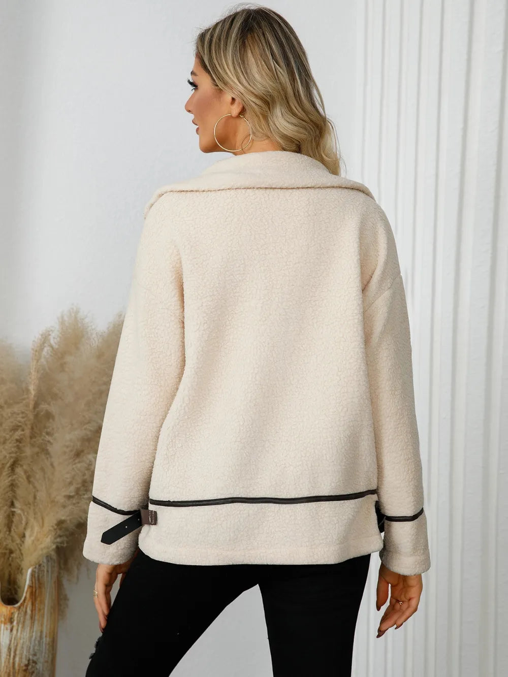Pocketed Button Down Collared Neck Jacket | Jackets Daverri Fashions