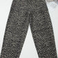 Daverri black and gray leopard print high waist barrel jeans