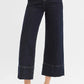 RISEN Tummy Control High Rise Crop Wide Seam Detailed Jeans - DAVERRI FASHIONS
