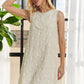 ADORA Applique Round Neck Sleeveless Shift Dress Mini Dresses