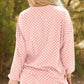 Daverri Fashions Checkerboard Long Sleeve Pullover and Shorts Set - DAVERRI FASHIONS