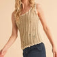 Aemi+Co Distressed Detail Round Neck Knit Tank - DAVERRI FASHIONS