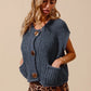 SO ME Big Metal Button Front Sweater Vest Sweater Vests