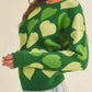Heart Ribbed Hem Long Sleeve Sweater - DAVERRI FASHIONS